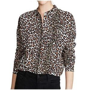 Scotch & Soda Mixed Animal Print Button Up Shirt Size Large Leopard Tiger Print